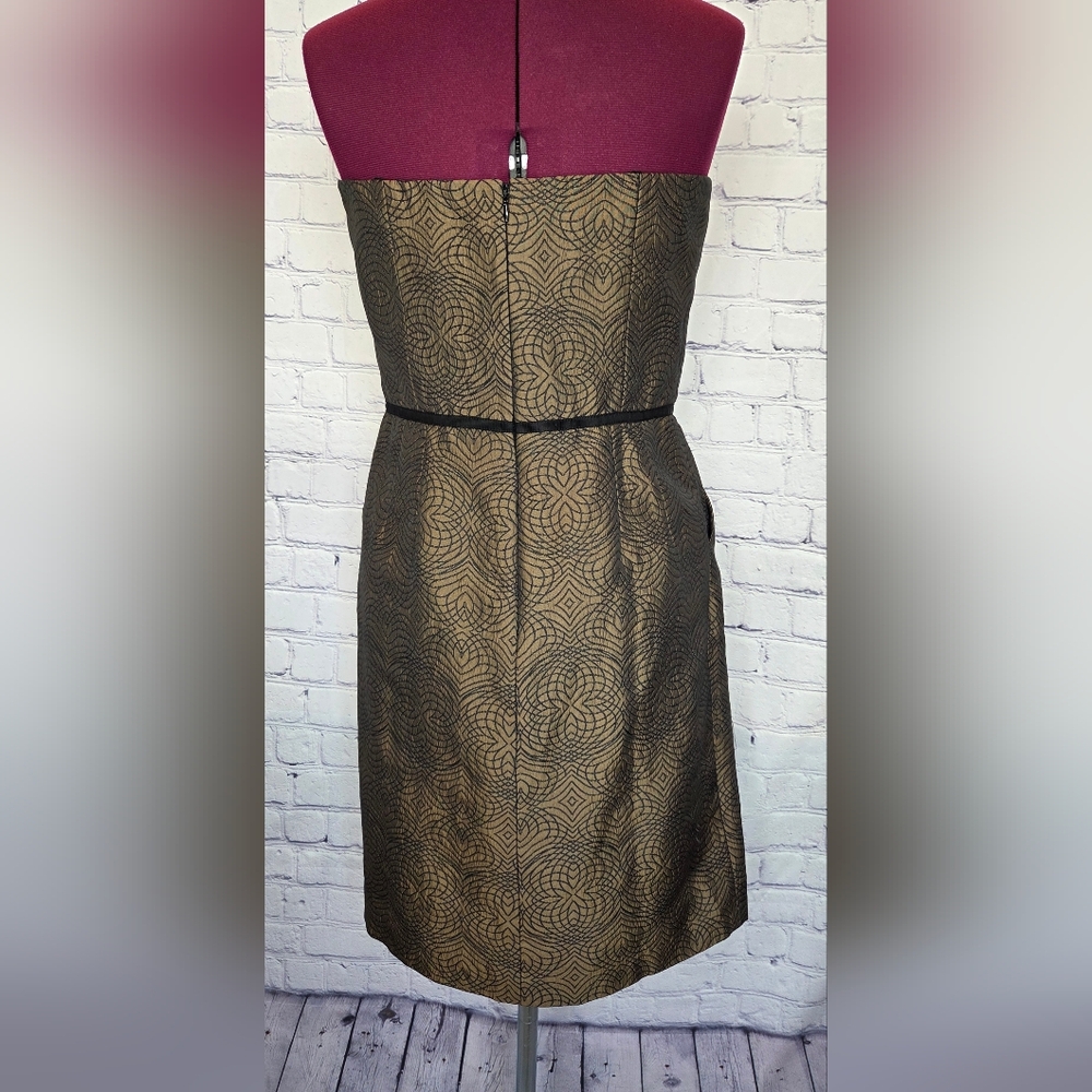 ANTONIO MELANI Black and Gold Geometric Midi Dress - Picture 3 of 5